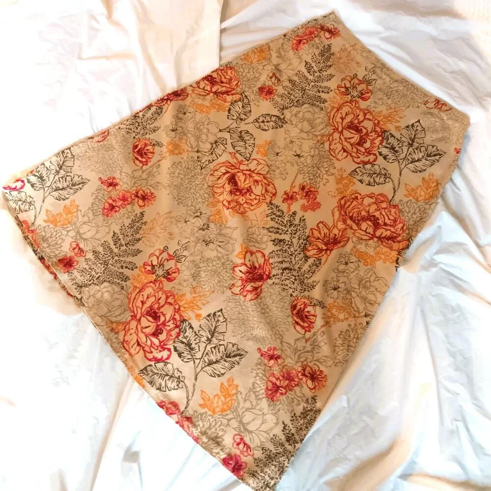 NEW! LIZ CLAIBORNE FLORAL SKIRT, 100%, XL - Picture 1 of 5